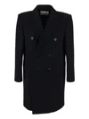 Saint Laurent Paris Men Cappotto Doppiopetto In Lana In Black