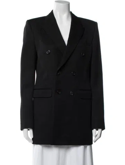 Pre-owned Saint Laurent Wool Coat In Black