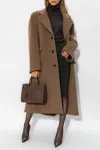 Saint Laurent Brushed Wool-felt Coat In Brown