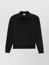 Saint Laurent Wool Collared Polo Shirt With Hidden Buttoning
