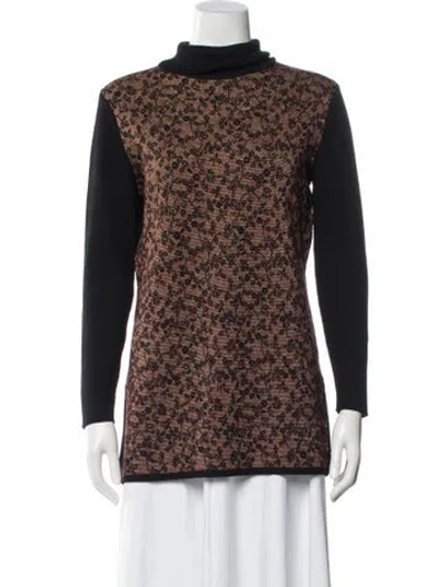 Pre-owned Saint Laurent Wool Colorblock Pattern Sweater In Black