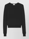 Saint Laurent Wool Crew Neck Sweater In Black