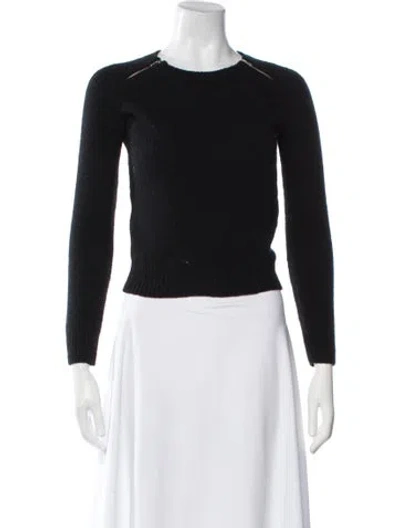 Pre-owned Saint Laurent Wool Crew Neck Sweater In Black