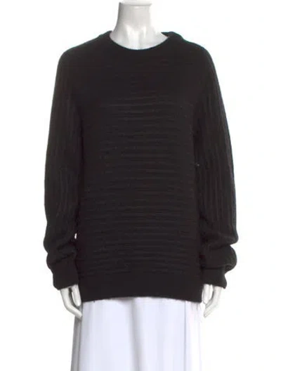 Pre-owned Saint Laurent Wool Crew Neck Sweater In Black