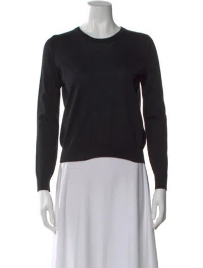 Pre-owned Saint Laurent Wool Crew Neck Sweater In Black
