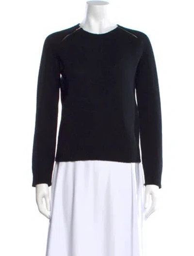 Pre-owned Saint Laurent Wool Crew Neck Sweater In Black