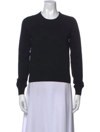Pre-owned Saint Laurent Wool Crew Neck Sweater In Black
