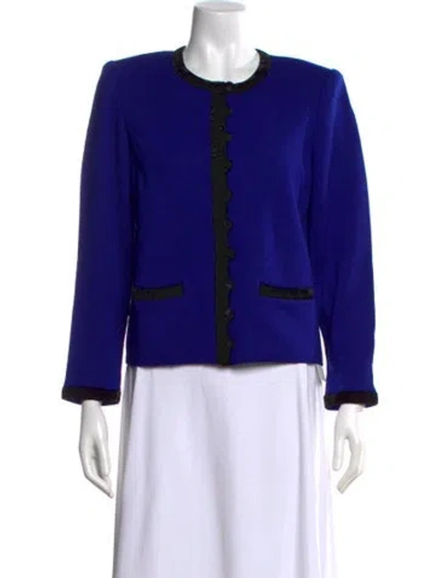 Pre-owned Saint Laurent Wool Crew Neck Sweater In Blue