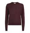 Saint Laurent Wool Crew-neck Sweater In Burgundy