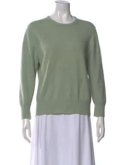 Pre-owned Saint Laurent Wool Crew Neck Sweater In Green