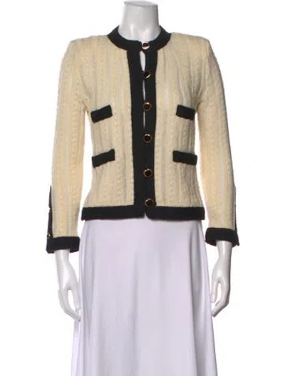 Pre-owned Saint Laurent Wool Crew Neck Sweater In Neutrals