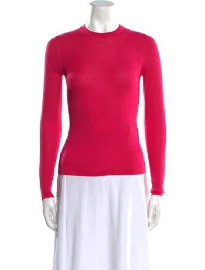 Pre-owned Saint Laurent Wool Crew Neck Sweater In Pink