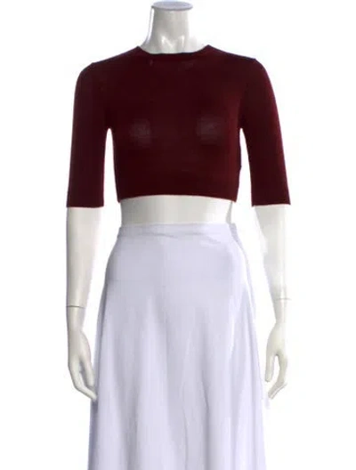 Pre-owned Saint Laurent Wool Crew Neck Sweater In Red