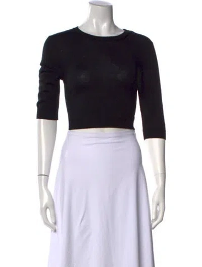 Pre-owned Saint Laurent Wool Crew Neck Sweater W/ Tags In Black