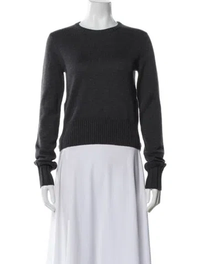 Pre-owned Saint Laurent Wool Crew Neck Sweatshirt In Gray