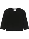 Saint Laurent Wool Cropped Top In Black