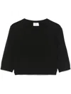 Saint Laurent Wool Cropped Top In Black