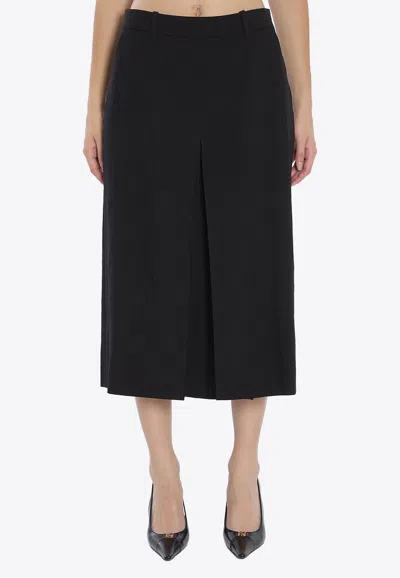 Saint Laurent Wool Culotte Pants In Black