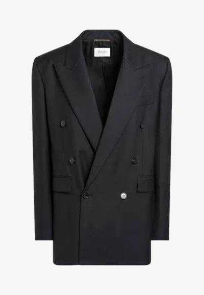SAINT LAURENT WOOL DOUBLE-BREASTED BLAZER
