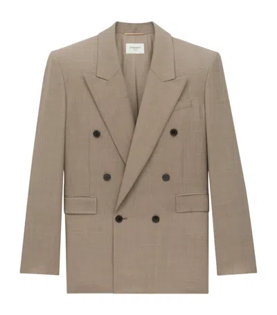 SAINT LAURENT WOOL DOUBLE-BREASTED BLAZER