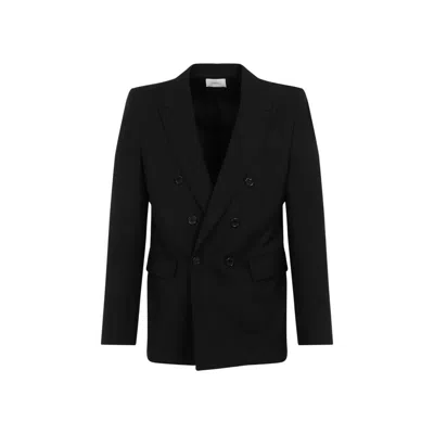 Saint Laurent Wool Double-breasted Jacket Clothing In Black