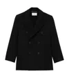 Saint Laurent Wool Double-breasted Peacoat In Black
