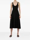 Saint Laurent Sleeveless Black Wool A-line Dress With Cut-out Details For Women In Black