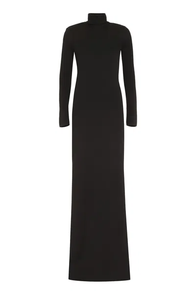 Saint Laurent Wool Dress In Black