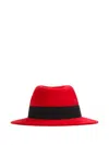 Saint Laurent Wool Two-color Hat In Red