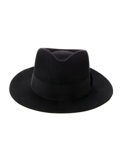 Pre-owned Saint Laurent Wool Fedora Hat In Black