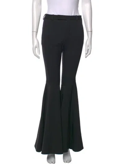 Pre-owned Saint Laurent Wool Flared Pants In Black