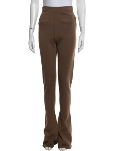 Pre-owned Saint Laurent Wool Flared Pants In Brown