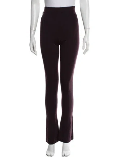 Pre-owned Saint Laurent Wool Flared Pants In Purple