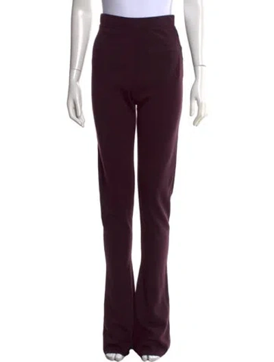 Pre-owned Saint Laurent Wool Flared Pants W/ Tags In Burgundy