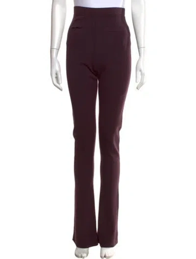 Pre-owned Saint Laurent Wool Flared Pants W/ Tags In Burgundy/purple