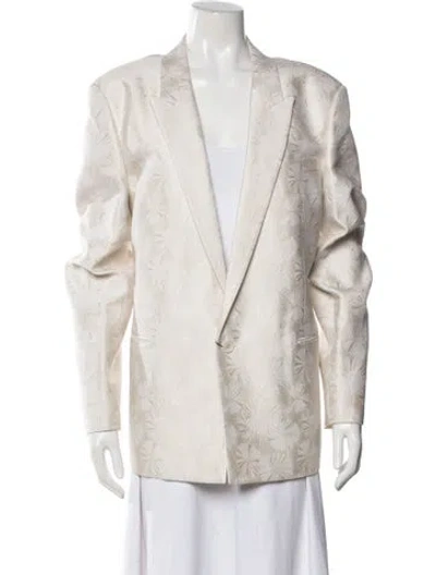 Pre-owned Saint Laurent Wool Floral Print Blazer In Neutral