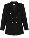 Saint Laurent Wool Gabardine Blazer In Black
