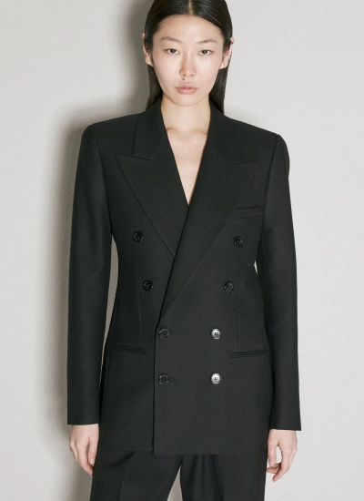 Saint Laurent Wool Gabardine Blazer In Black