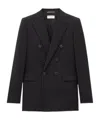 Saint Laurent Double-breasted Wool Jacket In Black