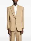 Saint Laurent Paris Men Wool Gabardine Single-breasted Jacket In Neutrals