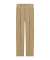 Saint Laurent Wool Gabardine High-waisted Carrot Trousers In Nude