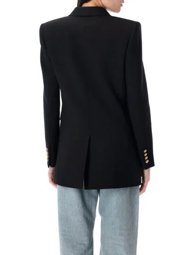 Saint Laurent Wool Gabardine Jacket In Black