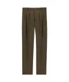 Saint Laurent Wool Gabardine Slacks In Green