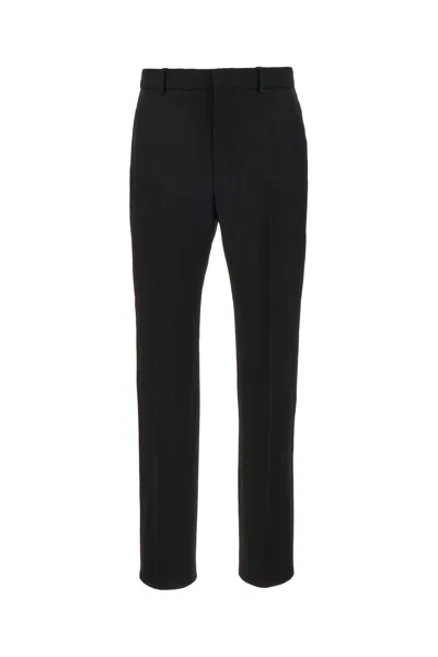 Saint Laurent Wool Gabardine Trousers In 1000