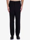 Saint Laurent Wool Gabardine Trousers In Black