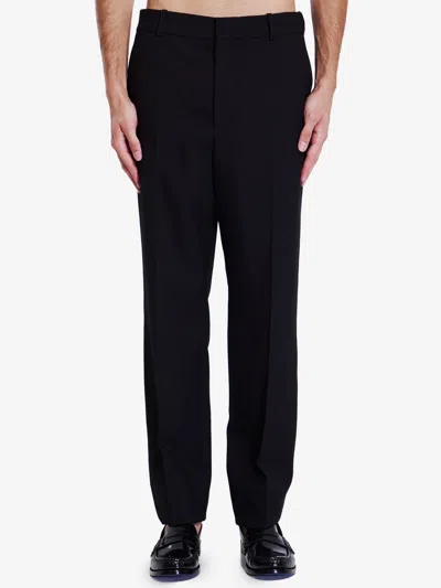 Saint Laurent Wool Gabardine Trousers In Black