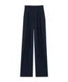 Saint Laurent Wool Gabardine Wide-leg Trousers In Blue