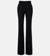 Saint Laurent Wool Grain De Poudre Tuxedo Pants In Black
