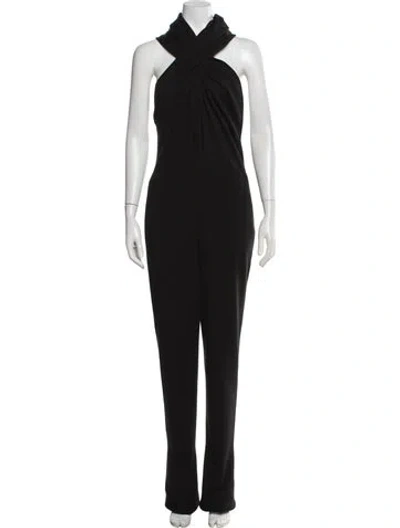 Pre-owned Saint Laurent Wool Halterneck Jumpsuit W/ Tags In Black