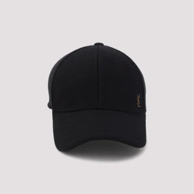 Saint Laurent Wool Hat 59 In Black